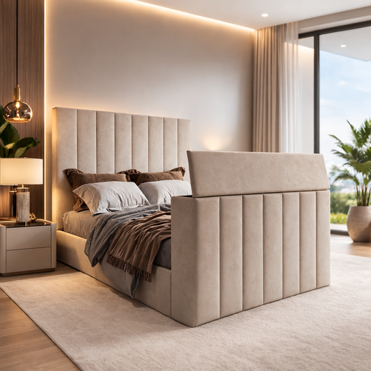 Milan TV Bed Frame (27″ to 43″) with 54" High Headboard Ravensthorpe Home Centre