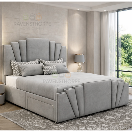 Chicago Art Deco Divan Bed with 54" Headboard Ravensthorpe Home Centre