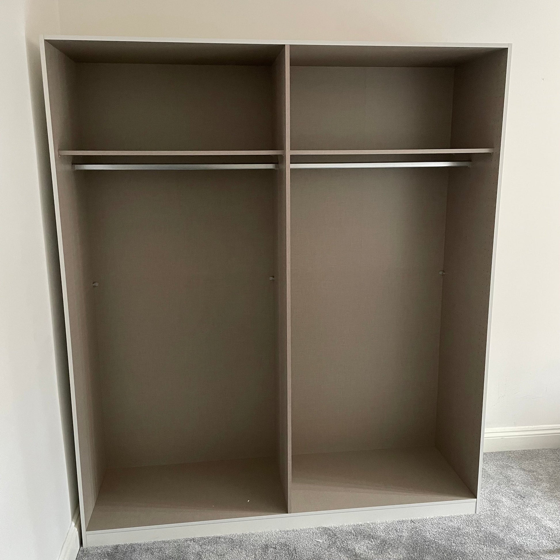Rauch Ellesse 4 Door Hinged Wardrobe with Mirror in Grey 181cm Ravensthorpe Home Centre