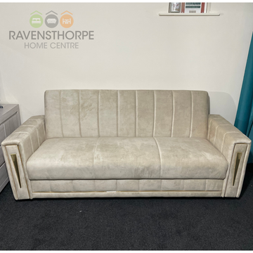 Royal 3 Seater Turkish Settee in Oatmeal Ravensthorpe Home Centre