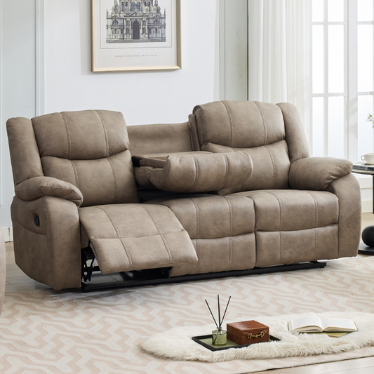 Paris Recliner Sofa in Mink with Cupholders Ravensthorpe Home Centre