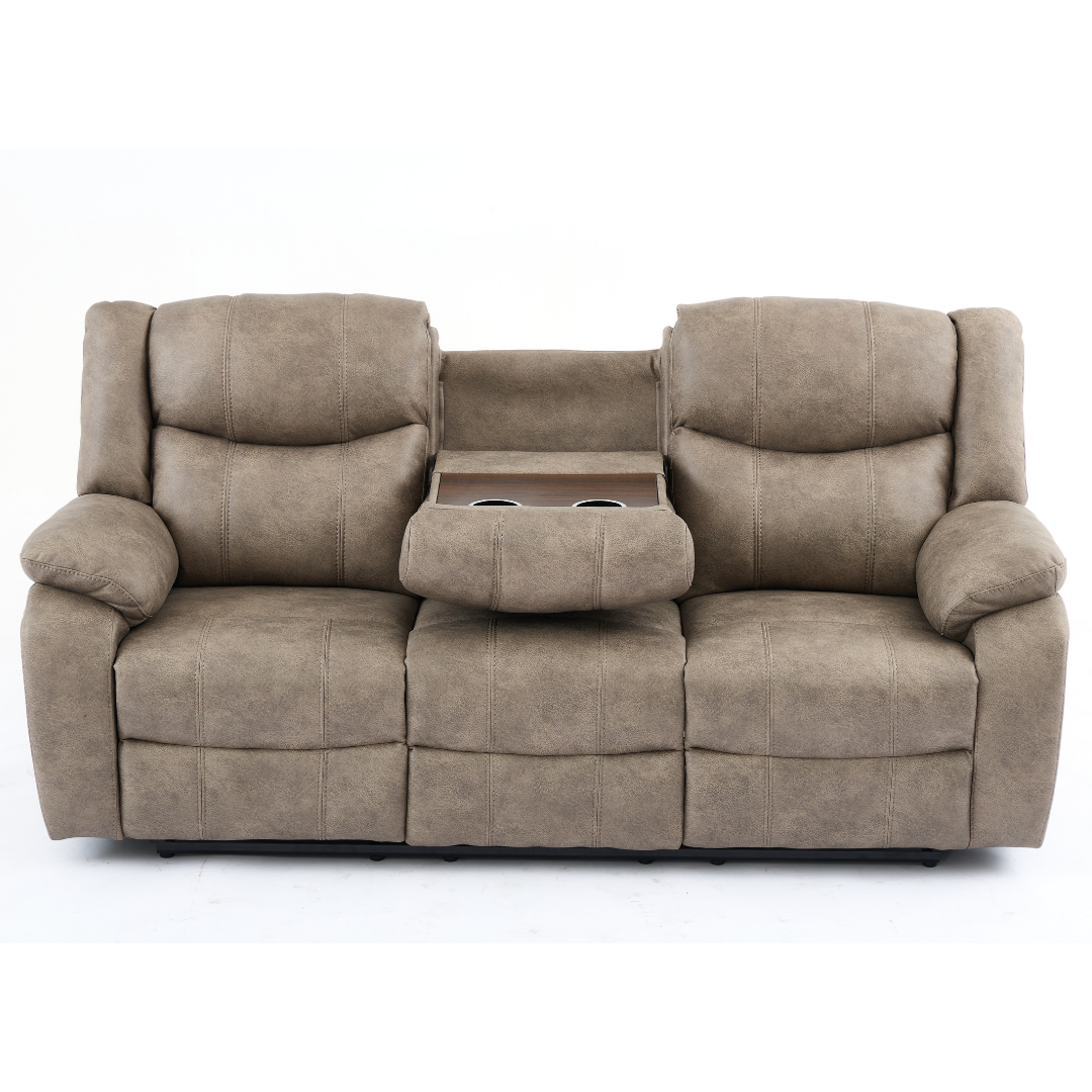 Paris Recliner Sofa in Mink with Cupholders Ravensthorpe Home Centre