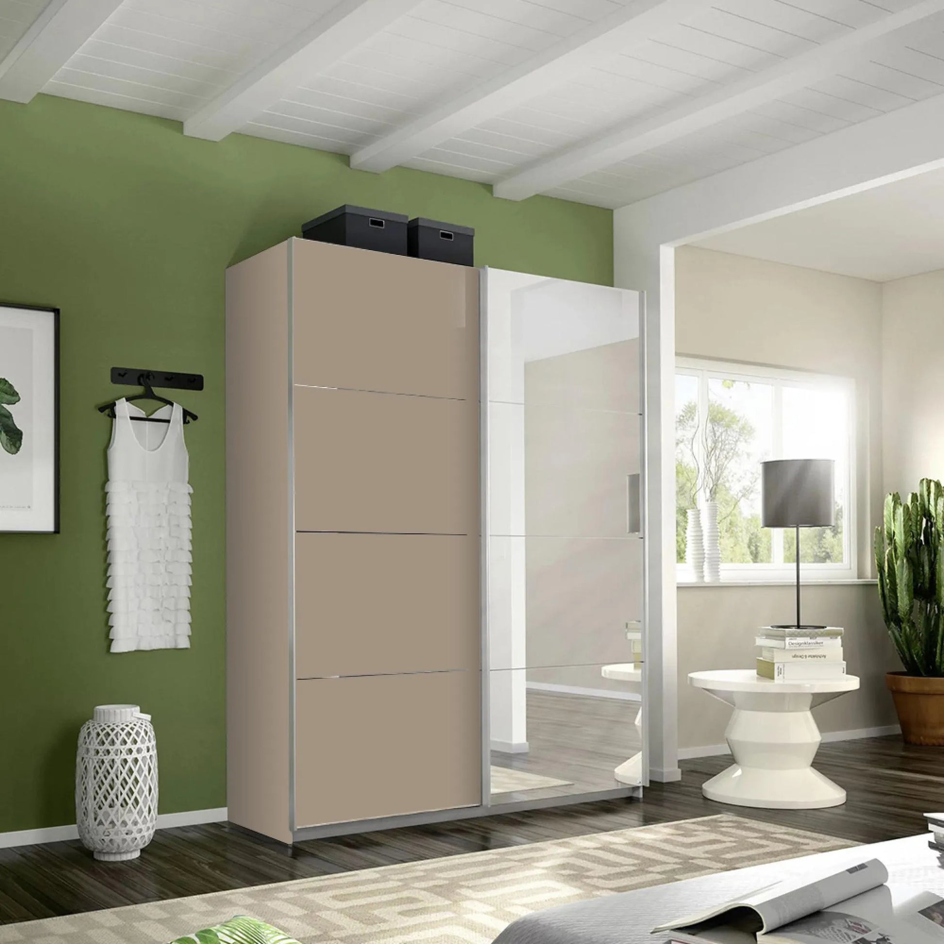 Rauch Belluno 2 Door Sliding Wardrobe with 1 Mirror Ravensthorpe Home Centre