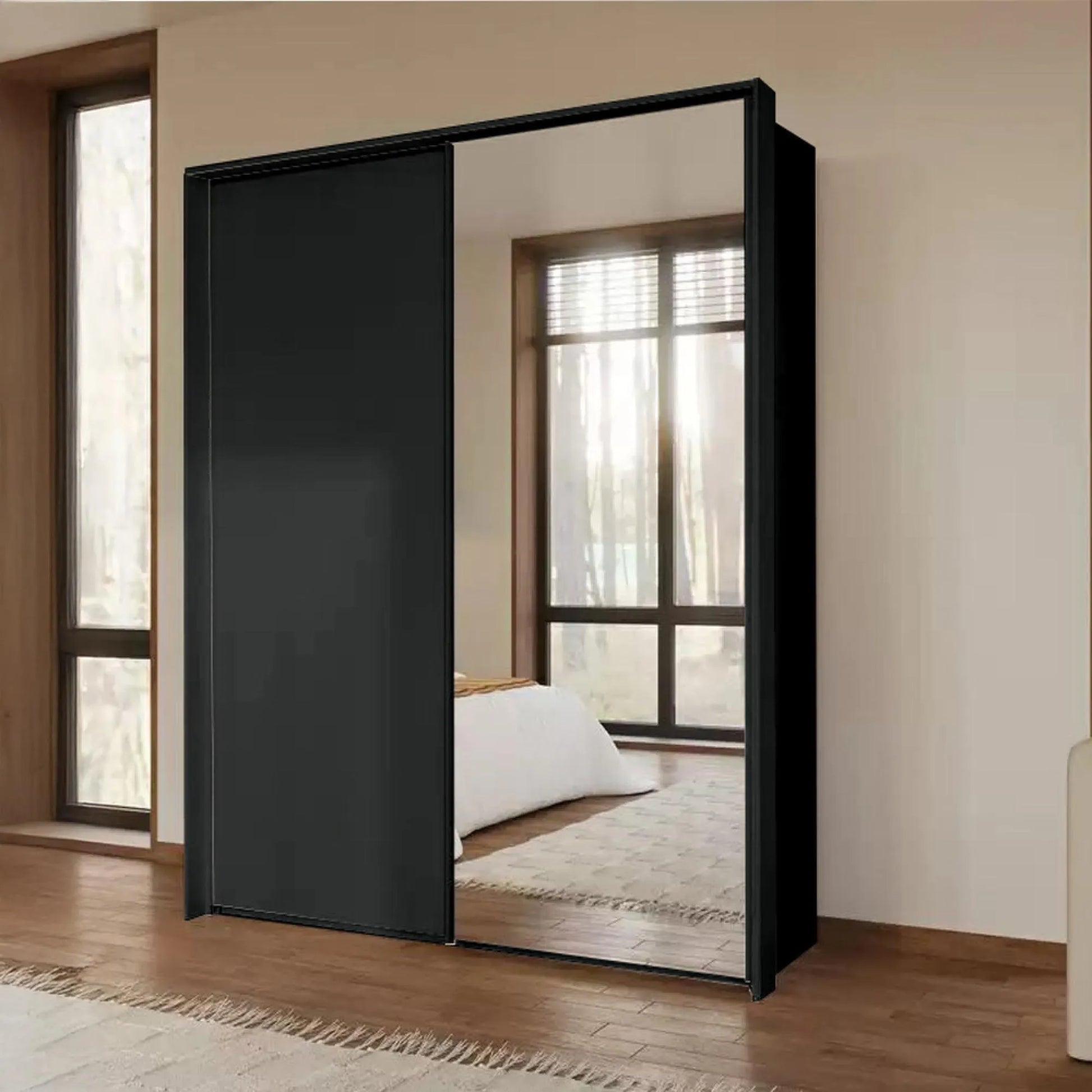 Rauch Taro 2 Door Sliding Wardrobe with 1 Mirror Ravensthorpe Home Centre