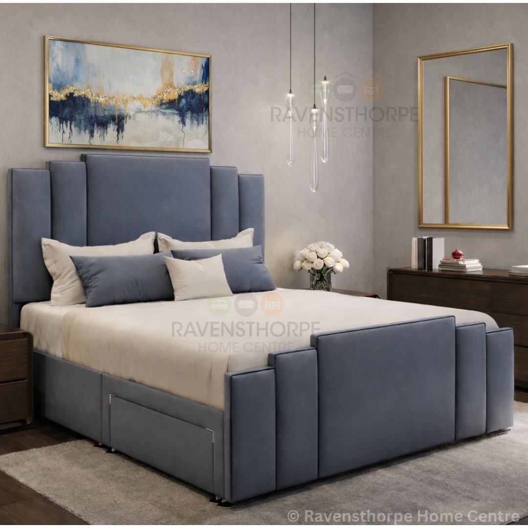Texas Art Deco Divan Bed with Headboard and Footboard Ravensthorpe Home Centre