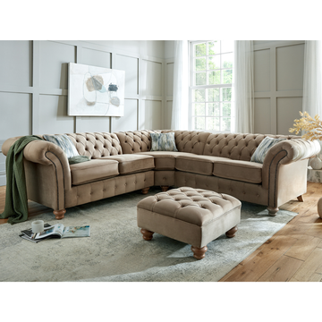 Winchester Chesterfield Fabric Corner Sofa