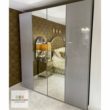 Rauch Miramar 4 Door Hinged Wardrobe 201cm - Light Grey