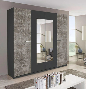 Rauch Borba 4 Door Stone grey Wardobe 181cm