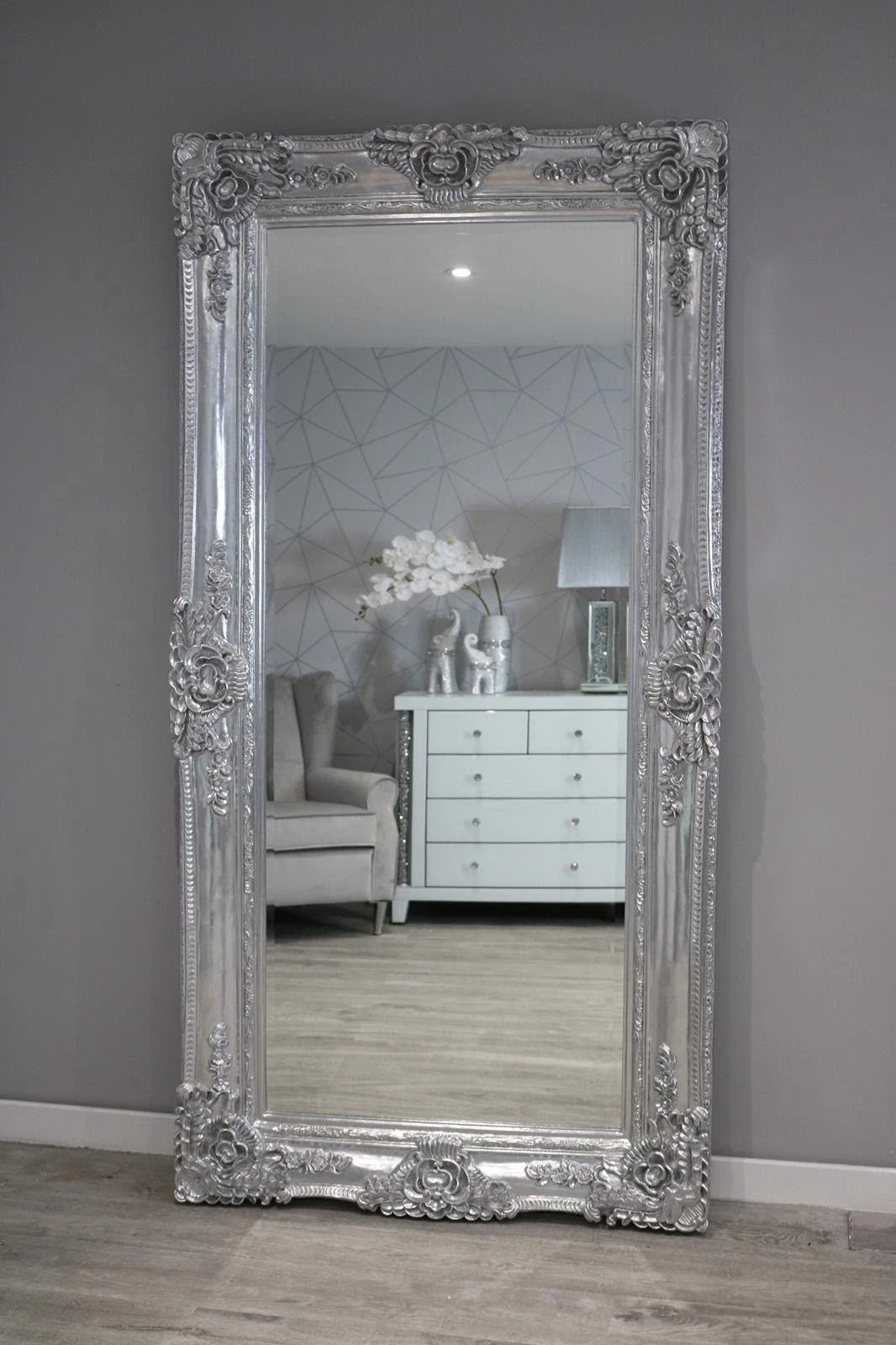 Paris Ornate Mirror in Silver Ravensthorpe Home Centre